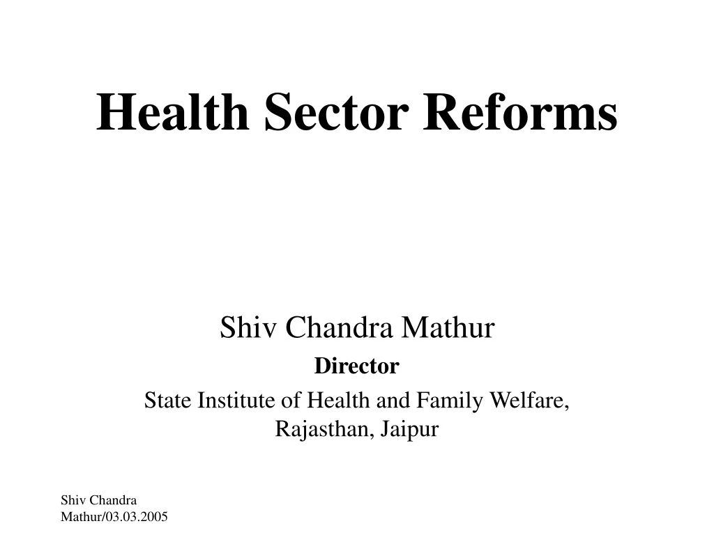 health sector reforms