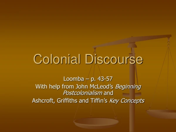 Colonial Discourse