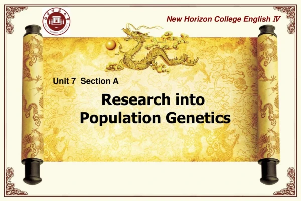 Research into  Population Genetics