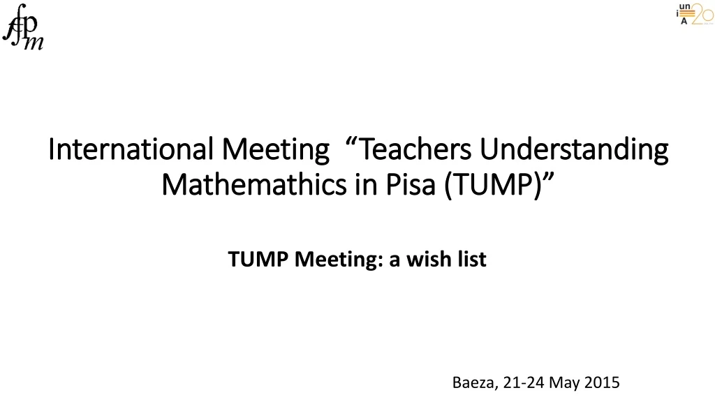 international meeting teachers understanding mathemathics in pisa tump