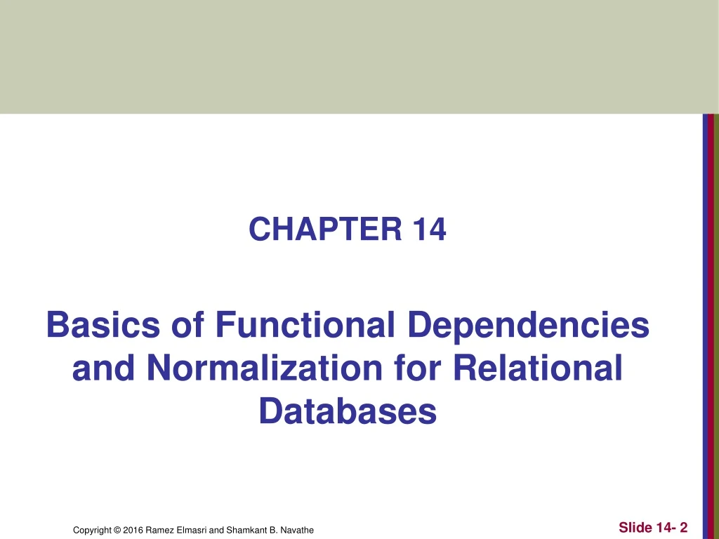chapter 14 basics of functional dependencies