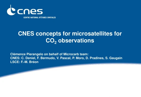 CNES concepts for microsatellites for  CO 2  observations