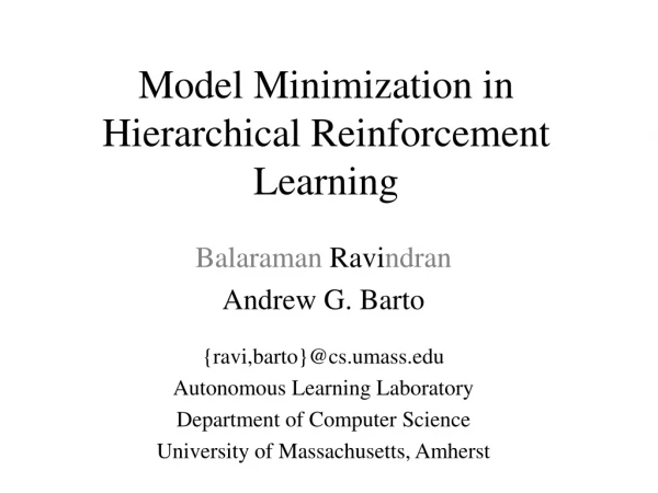 Model Minimization in Hierarchical Reinforcement Learning