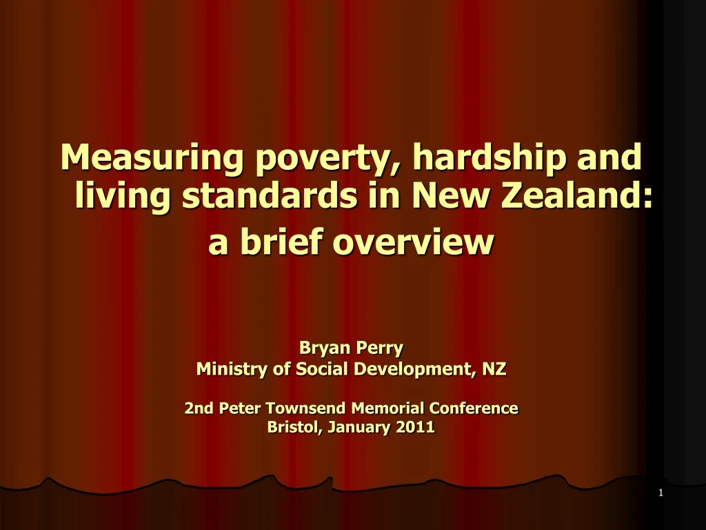 measuring poverty hardship and living standards