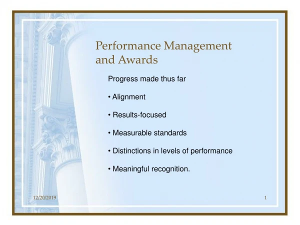 Performance Management and Awards