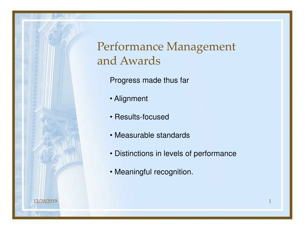 performance management and awards