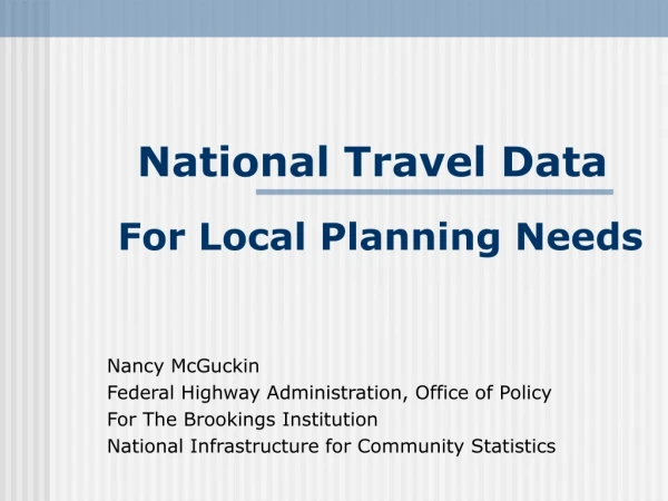 National Travel Data