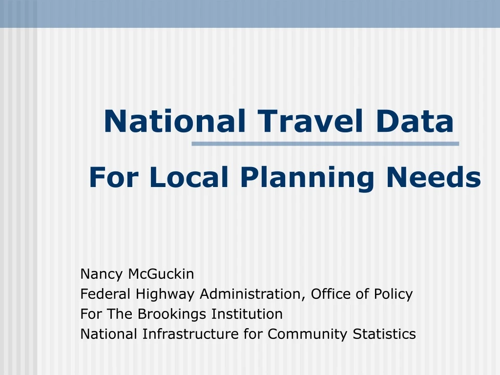 national travel data