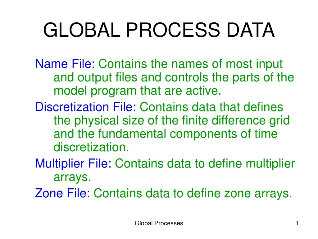 global process data