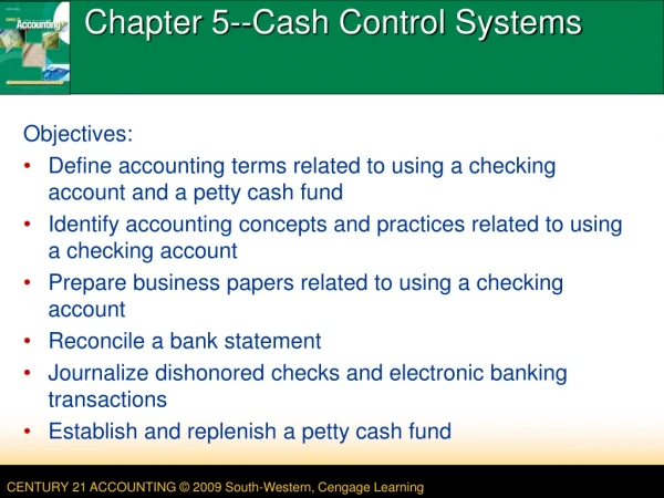 Chapter 5-- Cash Control Systems