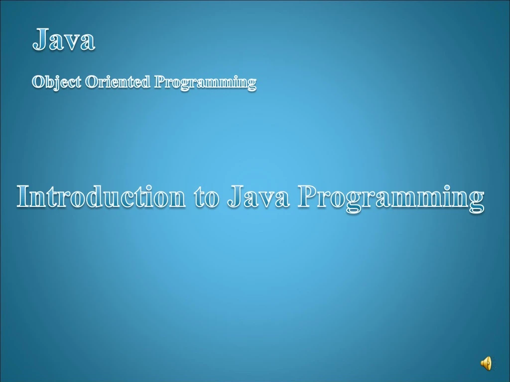 introduction to java programming