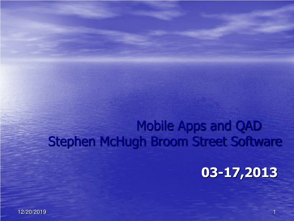 mobile apps and qad stephen mchugh broom street software