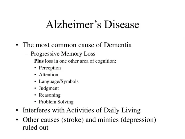 Alzheimer’s Disease