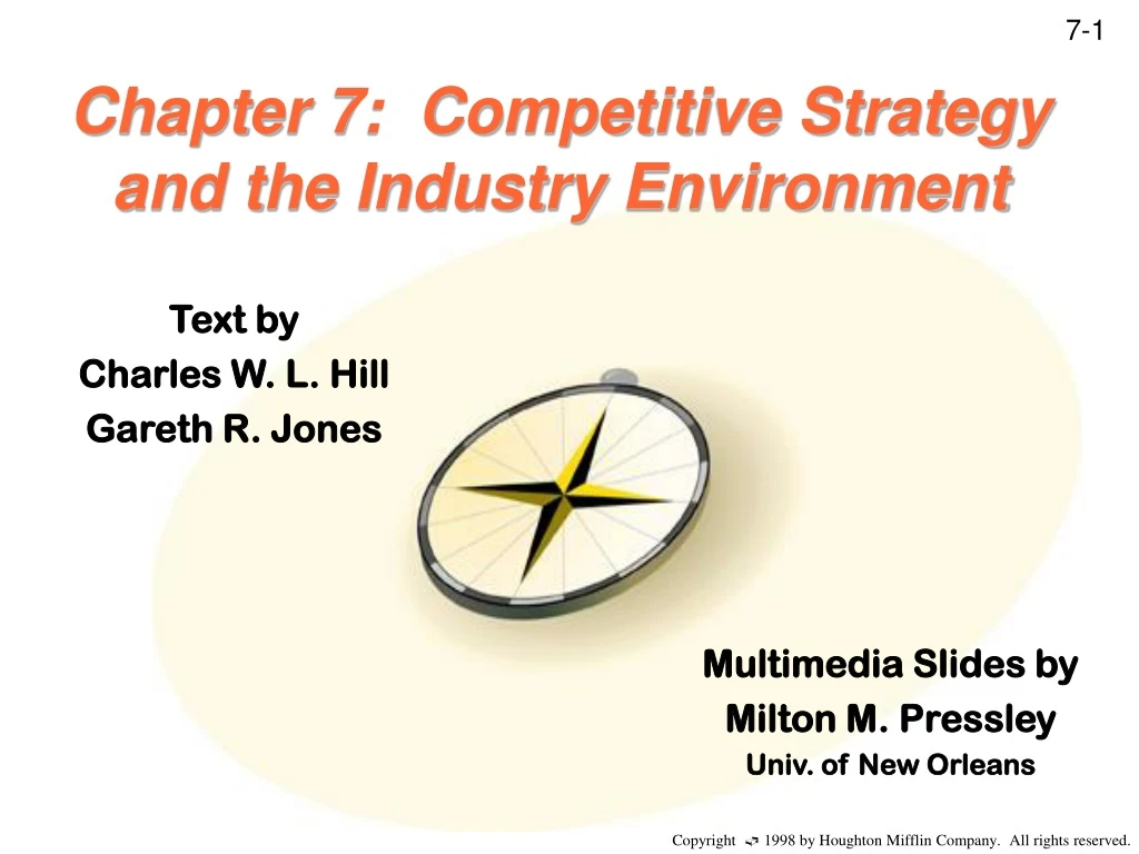 chapter 7 competitive strategy and the industry environment