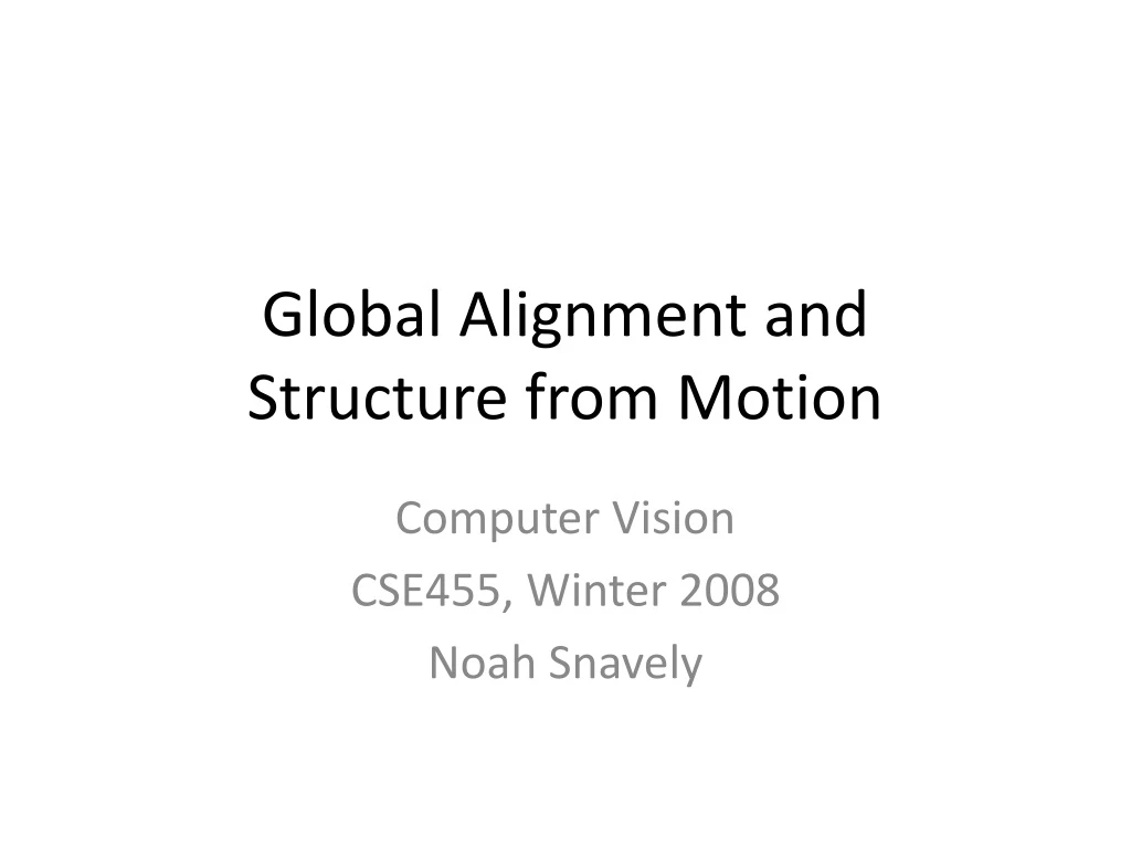 global alignment and structure from motion