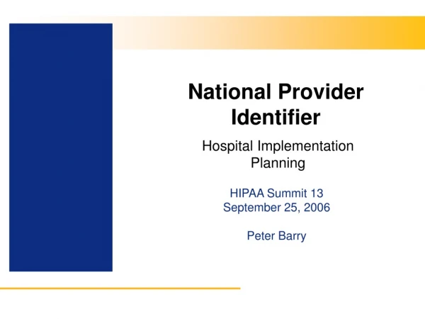 National Provider Identifier