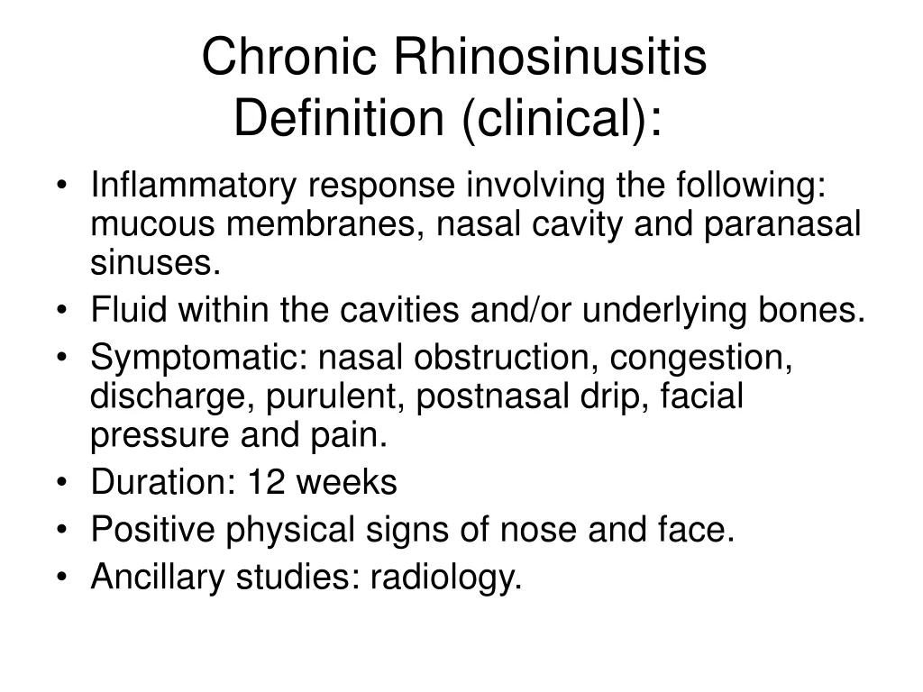 chronic rhinosinusitis definition clinical