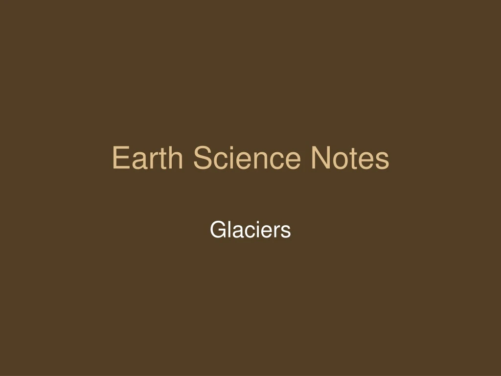 earth science notes