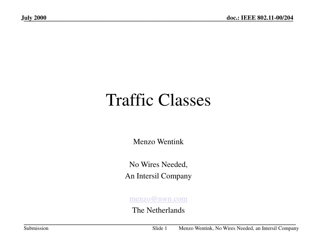 traffic classes