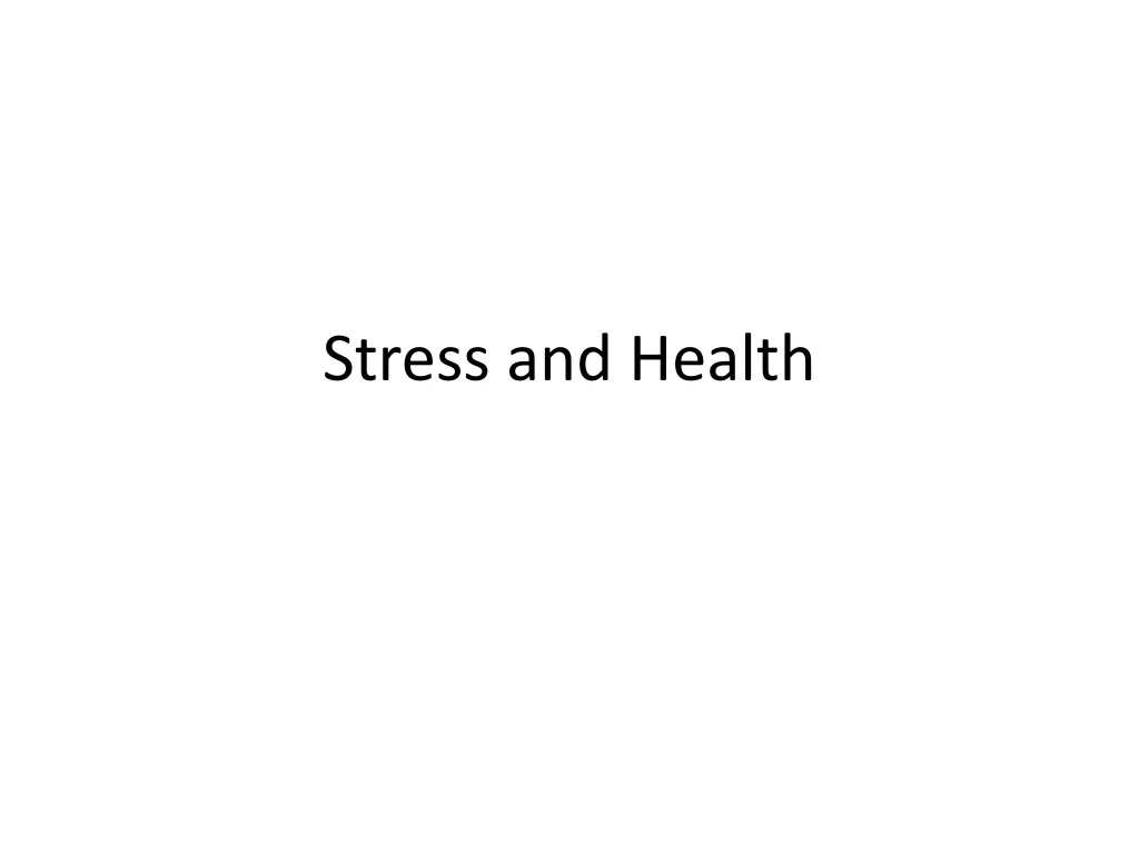 stress and health