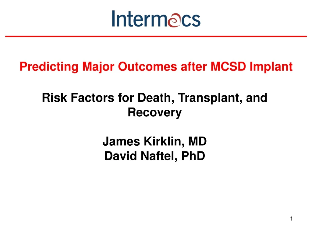 predicting major outcomes after mcsd implant