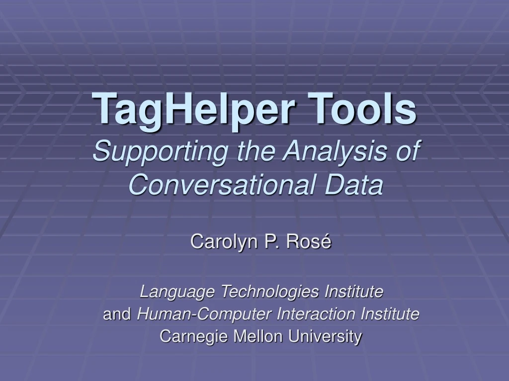 taghelper tools supporting the analysis of conversational data