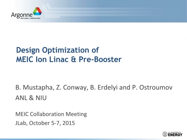 Design Optimization of  MEIC Ion Linac &amp; Pre-Booster