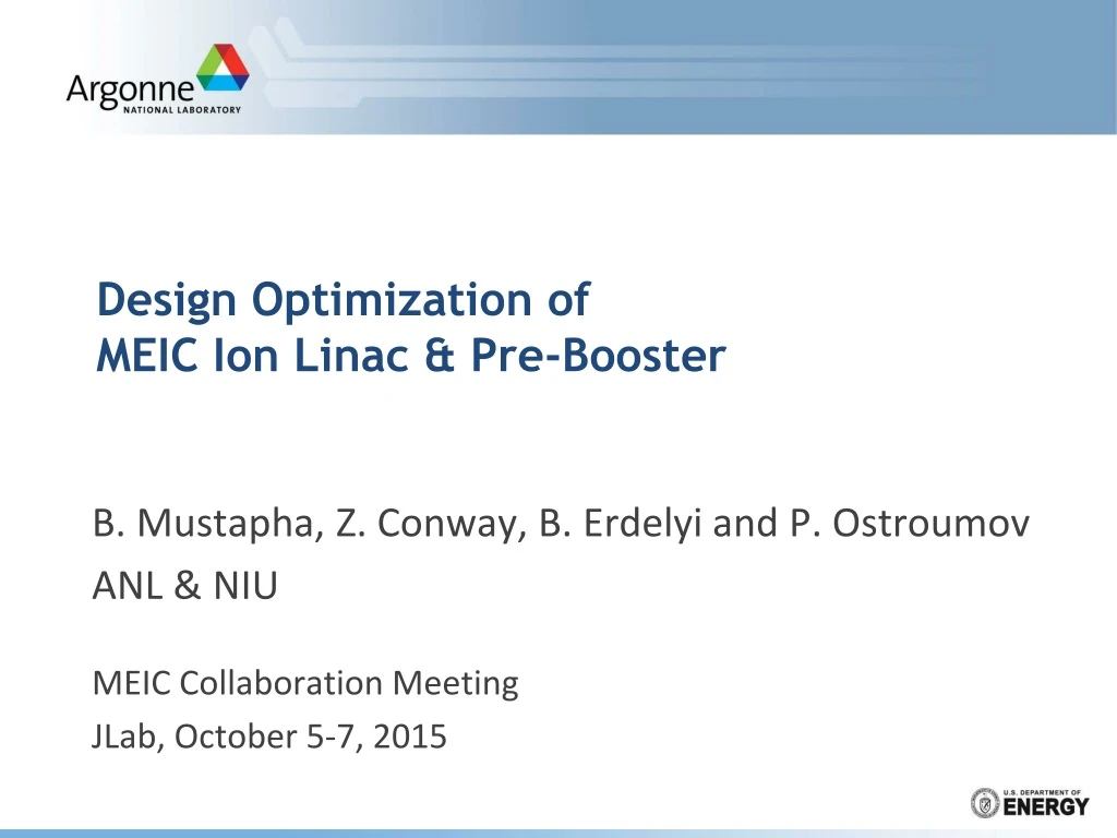design optimization of meic ion linac pre booster