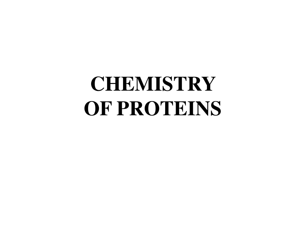 chemistry of proteins