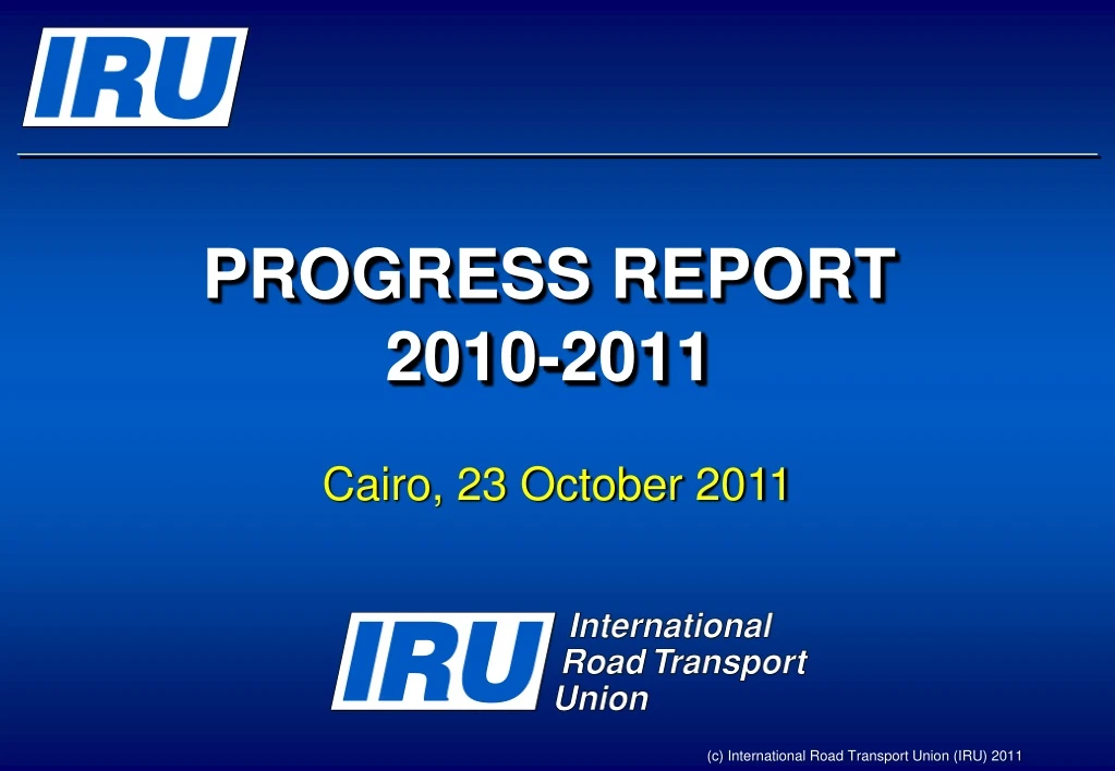 progress report 2010 2011