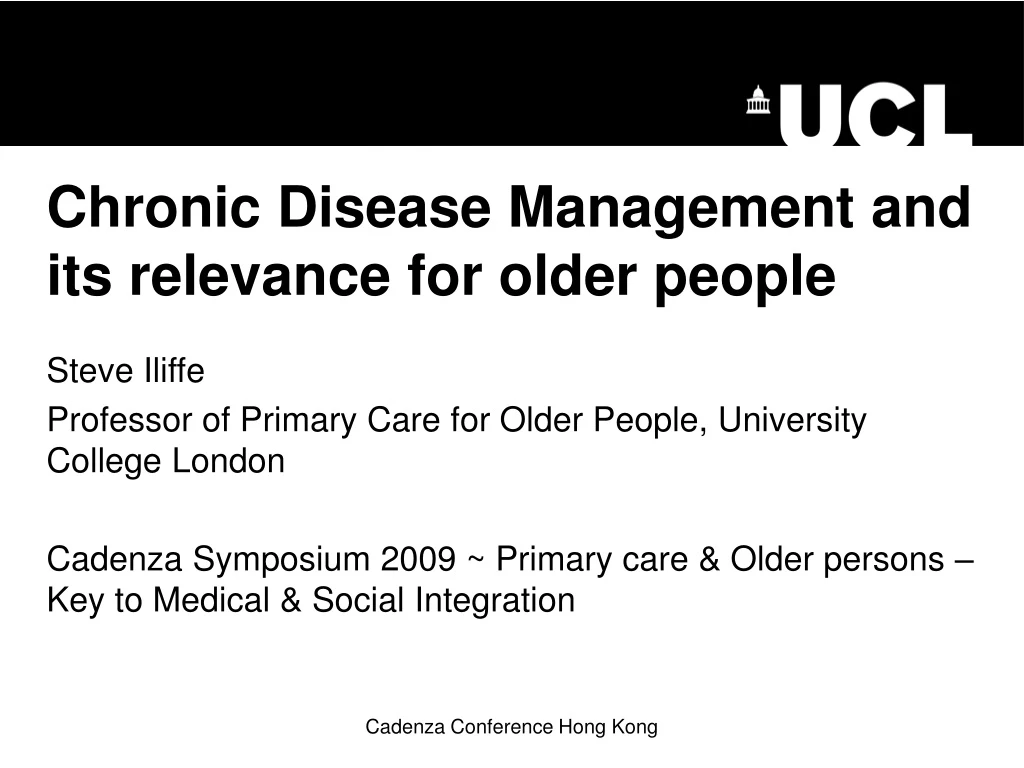 chronic disease management and its relevance for older people