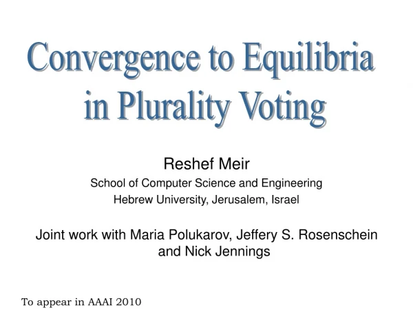Convergence to Equilibria  in Plurality Voting