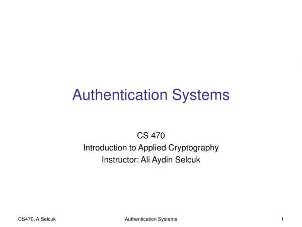 Authentication Systems