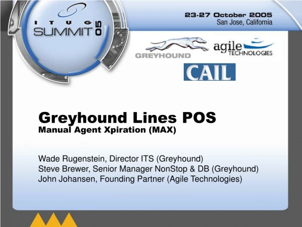 Greyhound Lines POS Manual Agent Xpiration (MAX)