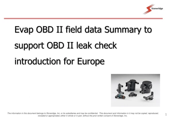 Evap  OBD II field data Summary to support OBD II leak check introduction for Europe