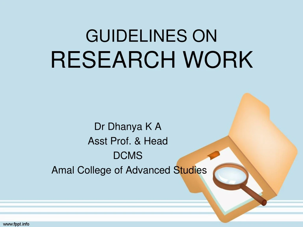 ppt on research work