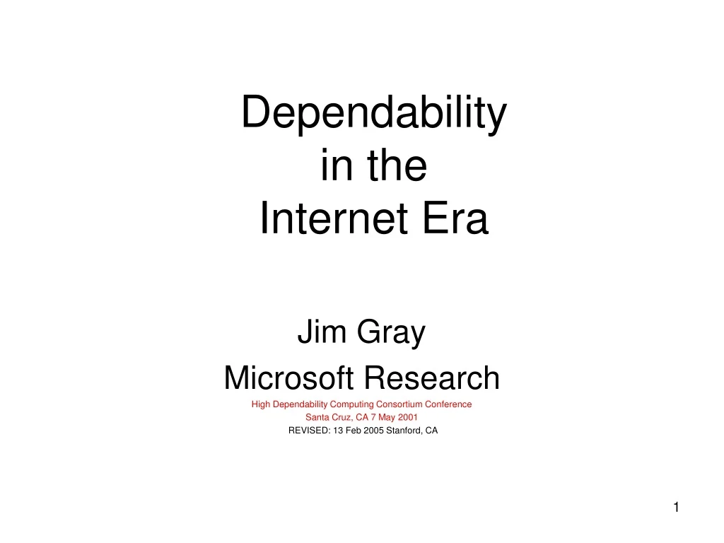 dependability in the internet era