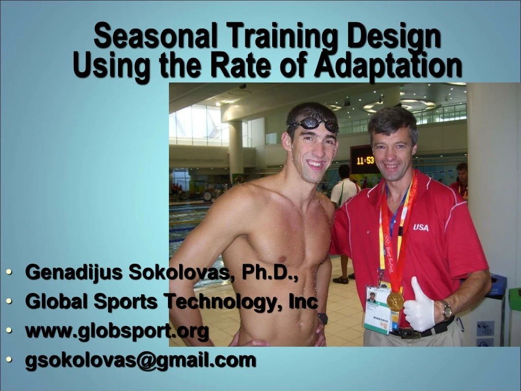 seasonal training design using the rate of adaptation