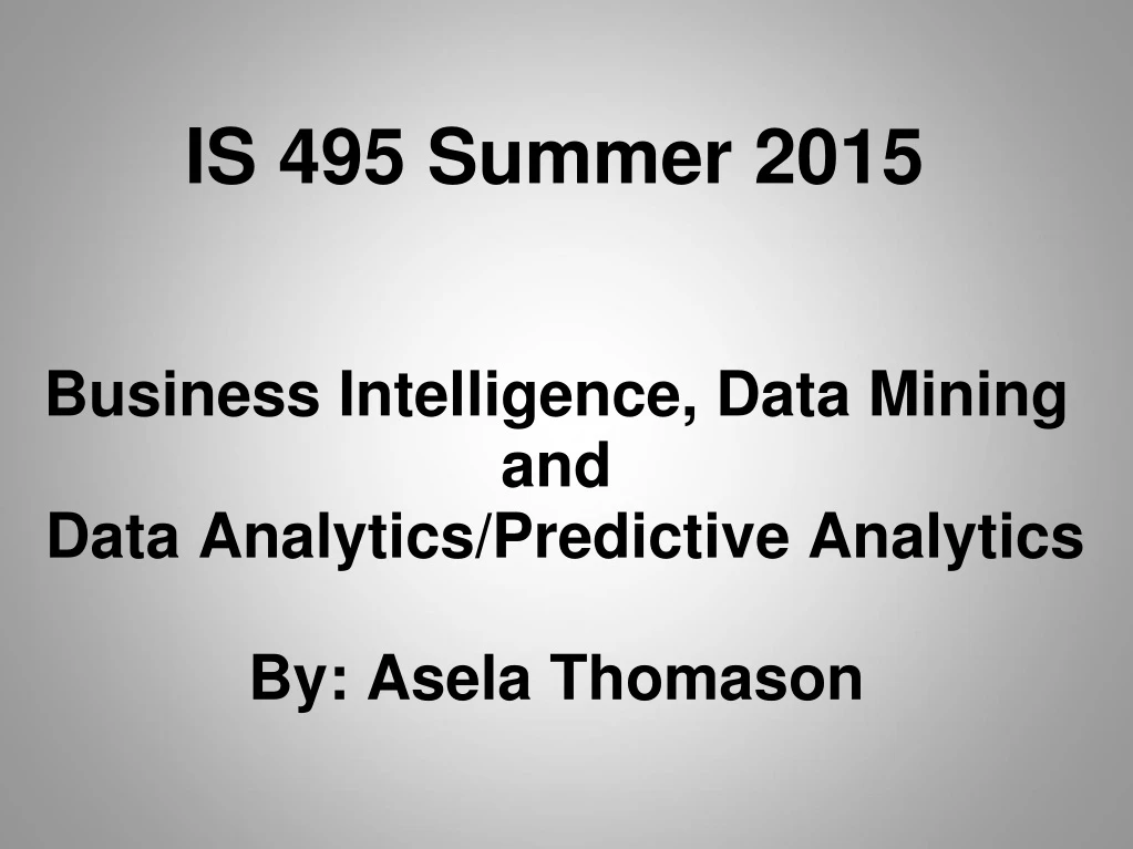is 495 summer 2015