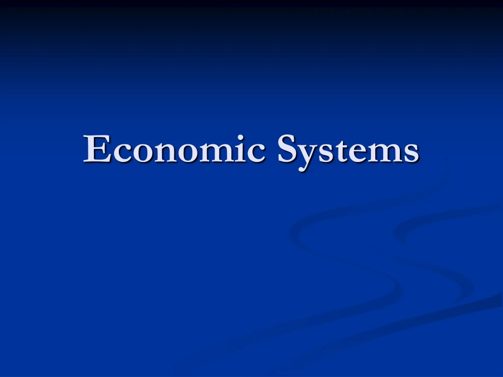 economic systems