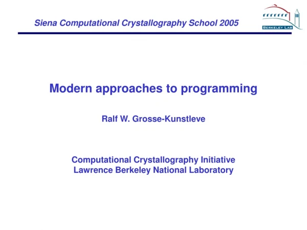 Siena Computational Crystallography School 2005