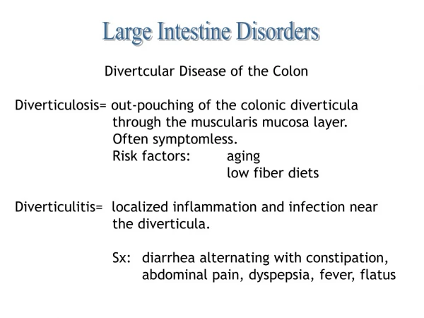 Large Intestine Disorders