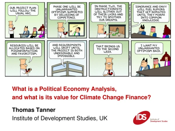 What is a Political Economy Analysis, and what is its value for Climate Change Finance?