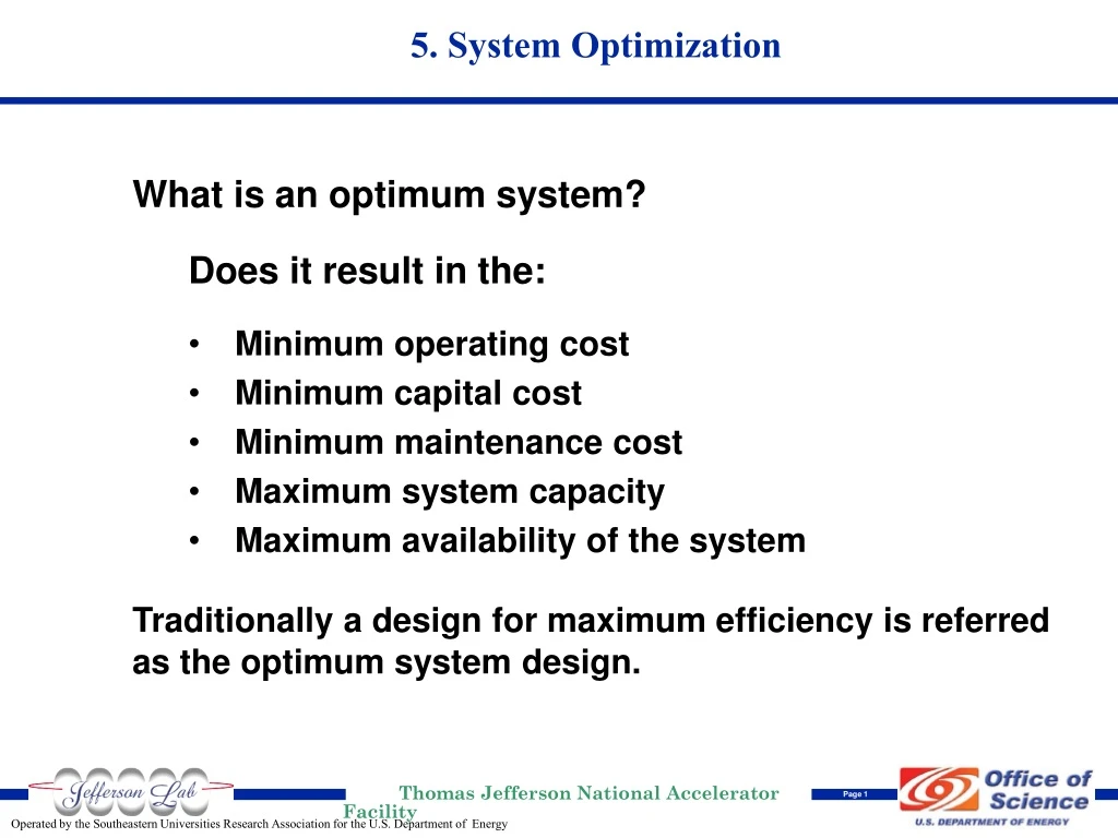 5 system optimization