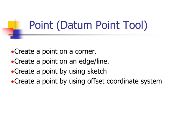 Point (Datum Point Tool)