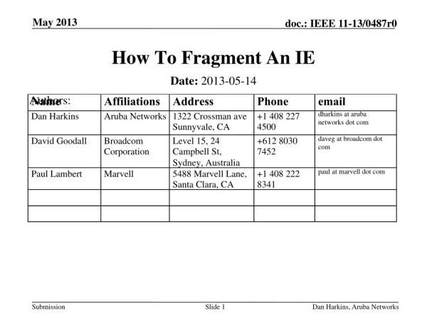 How To Fragment An IE