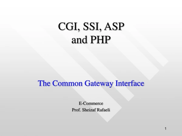 CGI, SSI, ASP  and PHP