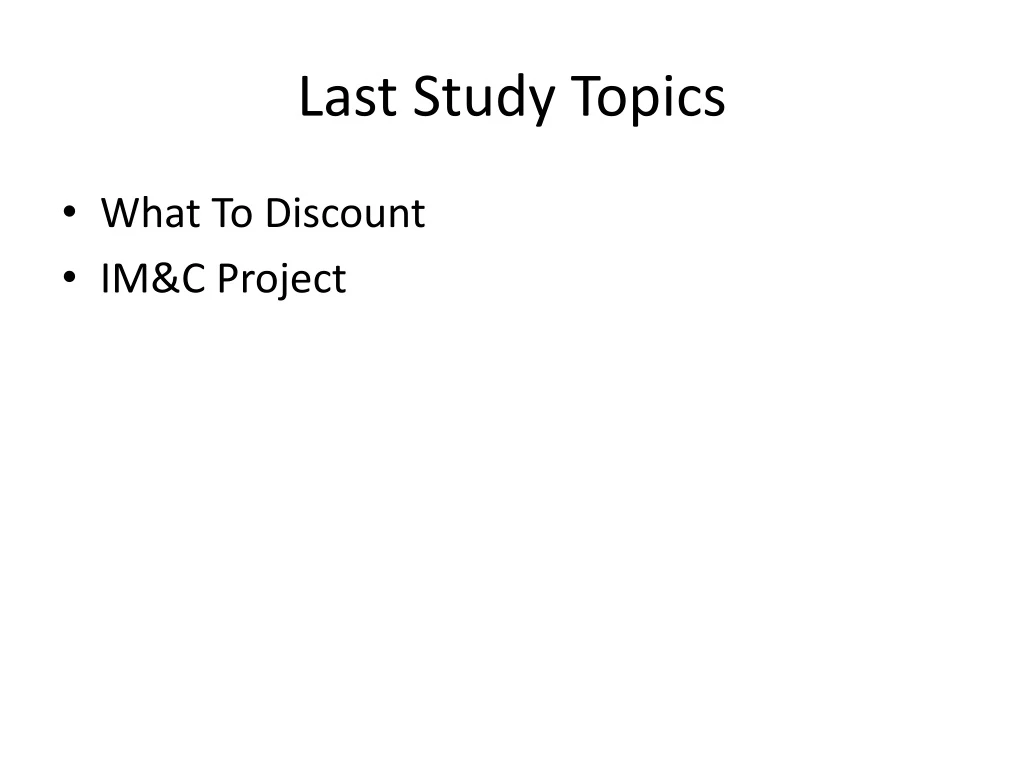 last study topics