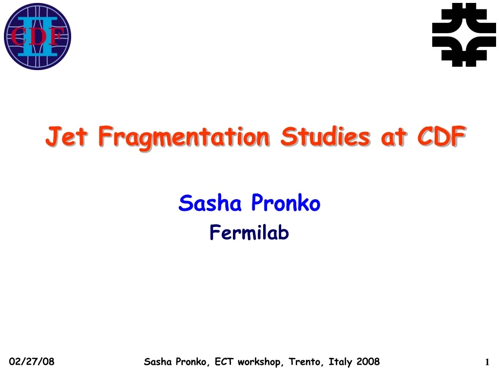 jet fragmentation studies at cdf