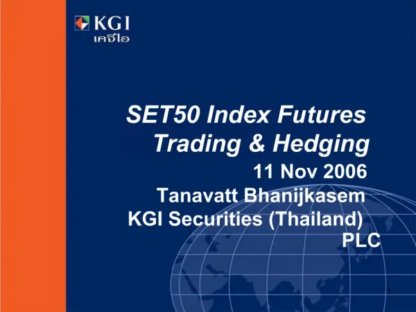 SET50 Index Futures Trading Hedging
